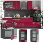 VICCO H&auml;ngeglasschrank 40 cm Bordeaux Hochglanz K&uuml;chenschrank H&auml;ngeschrank
