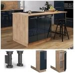 Vicco Regalinselunterschrank Fame-Line Eiche Dunkelblau Hochglanz 30 cm
