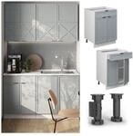 Vicco Schubunterschrank Fame-Line Wei&szlig; Hellblau-Grau gerahmt 60 cm ohne