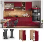 Vicco Apothekerunterschrank K&uuml;chenschrank K&uuml;chenm&ouml;bel Fame-Line Eiche Rot Bordeaux