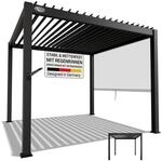 Juskys Lamellendach Tahiti 3x3 m - Stahl Pergola - Terrassen&uuml;berdachung stabil -