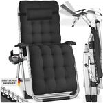 tectake&reg; Sonnenliege, klappbar, abnehmbares Sitz- und Kopfpolster, 84 x 168 x 82,5