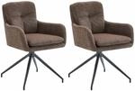 CLP Esszimmerst&uuml;hle 2er Set drehbar Pickett Stoff, 180&deg; schwenkbare Sessel mit