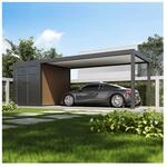 Weide Carport aus Aluminium mit Schuppen 3 x 7,2 M Garage anthrazit 