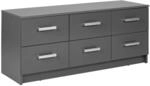 Inter Link Kommode Lowboard Elenzio 6 Schubladen grau