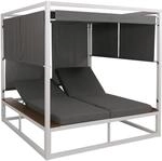 Aluminium Lounge-Gartenliege MCW-M63b, XL Sonnenliege Daybed, 10cm-Polster 200cm ~