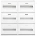 SoBuy Schuhschrank mit 6 T&uuml;ren Wei&szlig; 109x30x112,5cm Modern