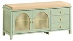 SoBuy Schuhbank mit 2 T&uuml;ren Gr&uuml;n 100x34x46cm Funktional