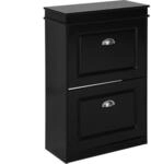 SoBuy Schuhschrank mit 2 T&uuml;ren Schwarz 53,5x24x82,5cm Modern