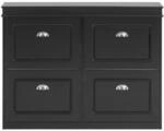 SoBuy Schuhschrank mit 4 T&uuml;ren Schwarz 105x24x83cm Modern