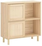 SoBuy Sideboard mit 2 T&uuml;ren Holzfarbe 80x35x87cm Klassisch