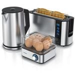 Arendo Fr&uuml;hst&uuml;cks-Set in silber - Wasserkocher / Toaster / Eierkocher