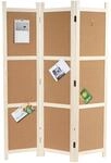 Paravent MCW-G52, Raumteiler Trennwand Sichtschutz, Pinnwand Kork ~ braun, 3 Paneele