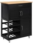 SoBuy K&uuml;chenwagen mit 1 Schublade Schwarz 67x37,5x86,5cm Modern