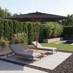 Gastronomie Holz-Sonnenschirm MCW-C57b, Gartenschirm, Polyester/Holz 29kg, eckig 4x4m