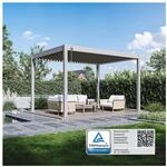 Weide Classic Pergola Aluminium freistehend 3 x 4 M Lamellendach Ivory Sand?