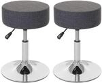 2er-Set Hocker MCW-C22, Sitzhocker Schminkhocker, h&ouml;henverstellbar &Oslash; 35cm ~ Textil,
