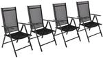VCM 4er Set Gartenstuhl Stuhl-Ma&szlig;e ca. H. 105 x B. 56 x T. 65 cm 3-fach