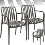 tectake&reg; Gartenst&uuml;hle, wetterfest und UV-best&auml;ndig, rutschfeste Gummischoner, 54,5