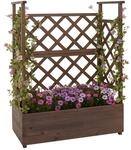 Hochbeet MCW-P67, Pflanz-/Blumenkasten Pflanzk&uuml;bel Rankgitter Rankhilfe Spalier Holz