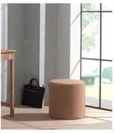 MOON Polsterhocker in Rund, 41,5 cm hoch, Bezug trendiger Boucle Stoff in Braun