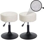 2er-Set Hocker MCW-C22, Sitzhocker, h&ouml;henverstellbar drehbar &Oslash; 37cm Stoff Chenille