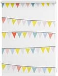 Lichtblick Rollo Klemmfix, ohne Bohren, blickdicht, Wimpelkette - Bunt