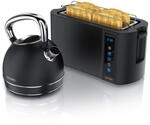 Arendo Fr&uuml;hst&uuml;cks-Set Edelstahl Wasserkocher 1,7l, 4-Scheiben Langschlitz...