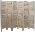 Paravent MCW-G30, Trennwand Sichtschutz Raumteiler, Shabby-Look 170x240cm ~ hellbraun