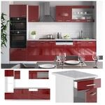 VICCO K&Uuml;CHE R-LINE 300CM K&Uuml;CHENZEILE K&Uuml;CHENBLOCK EINBAU ROT BORDEAUX HOCHGLANZ