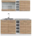 Vicco K&uuml;chenzeile K&uuml;chenblock Einbauk&uuml;che R-Line Single Wei&szlig; Sonoma 180 cm