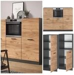 Vicco K&uuml;chenzeile K&uuml;chenblock Einbauk&uuml;che R-Line Anthrazit Eiche Backofen