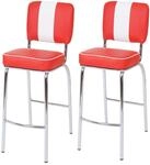 2er-Set Barhocker Akita, Barstuhl Tresenhocker, Retro 50er Jahre Design,...