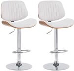 CLP 2er Set Barhocker Clawson Stoffbezug I Barstuhl mit Bugholzrahmen