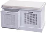 Sitzbank MCW-J49, Polsterbank Garderobenbank, Kissen Aufbewahrungsboxen Staufach