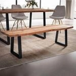Esszimmerbank FineBuy Sitzbank Akazie Massivholz 180 cm Essbank Baumkante Gro&szlig;