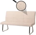 Sitzbank MCW-G55, Esszimmerbank Bank, Edelstahl geb&uuml;rstet Stoff/Textil Chenille
