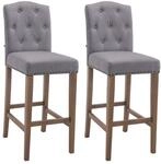 CLP 2er Set Barhocker Louise mit Stoffbezug I Barstuhl aus Holz I Tresenstuhl...