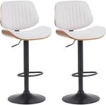 CLP 2er Set Barhocker Clawson Stoffbezug I Barstuhl mit Bugholzrahmen