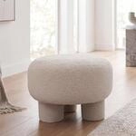 Hocker MCW-Q49, Sitzhocker Ottomane Polsterhocker Pouf, Stoff/Textil Boucl&eacute;