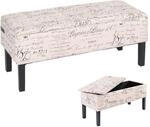 Bank Sitzbank Aufbewahrungstruhe Renens Stoff/Textil 95x36x44 cm...