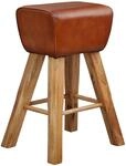 FineBuy Turnbock Barhocker 75 cm Massivholz Barstuhl Leder Tresenstuhl Hocker