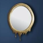Wandspiegel FineBuy Flurspiegel Oval Metall 50x71 cm Spiegel Flur H&auml;ngespiegel