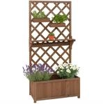 Hochbeet MCW-P68, Pflanz-/Blumenkasten Rankgitter Rankhilfe Ablage...