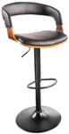 riess-ambiente Barhocker MANHATTAN - Retro schwarz Kunstleder Walnussholz mit...