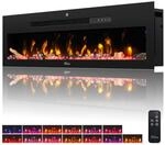 TroniTechnik&reg; Wandkamin elektrisch, Panorama Elektrokamin Schwarz mit LED