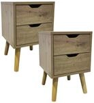 HTI-Living Nachttisch 2 Schubladen 2er-Set Thekla Artisaneiche