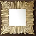 Wandspiegel FineBuy Flurspiegel Quadratisch 75 cm Spiegel Gold H&auml;ngespiegel