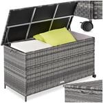 tectake&reg; Auflagenbox, 253 l, mit Aluminiumgestell und Rattangeflecht,...