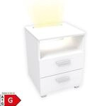 kalb Mila - Nachtkonsole Nachttisch mit integriertem LED Licht, dimmbar Farbe: